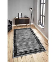 Dijital Baskılı Yıkanabilir Kaymaz Modern Renkli Salon Halısı Mutfak Halısı Yolluk ND-HY-1224 (Gri)
