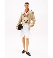 Tommy Hilfiger COTTON CROP TRENCH Kadın  Trençkot WW0WW43933AEG