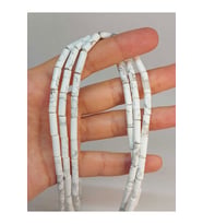 Bileklik Boy Havlit Taşı Silindir Kesim 4x12.5mm Yarım Dizi (49372) (18CM UZUNLUĞUNDADIR)