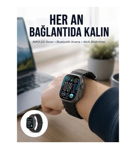 Mey İthalat® AMOLED Akıllı Saat 49mm Bluetooth Arama Spor ve Sağlık Yeni Nesil