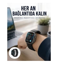Mey İthalat® AMOLED Akıllı Saat 49mm Bluetooth Arama Spor ve Sağlık Yeni Nesil