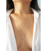 Altın Renk Taş Detaylı Vücut Zinciri/ Vücut Takısı