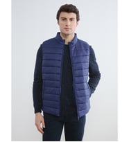 LCWAIKIKI Classic İndigo Standart Kalıp Dik Yaka Erkek Şişme Yelek