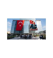 Istikbal Göklerdedir Mustafa Kemal Atatürk-Ay yıldız Poster Bayrak ve Türk Bayrağı Premium Raşel Kumaş 2'li Set 10x15 metre ATA33