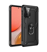 Samsung Galaxy A72 Kılıf Sofya Yüzüklü Silikon Kapak - Siyah