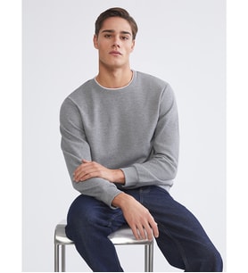 LCWAIKIKI Classic Gri Bisiklet Yaka Erkek Sweatshirt