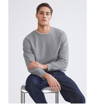 LCWAIKIKI Classic Gri Bisiklet Yaka Erkek Sweatshirt
