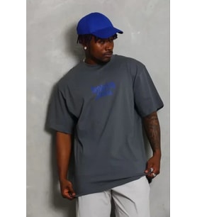 Erkek Baskılı T-Shirt Kısa Kol Bisiklet Yaka Regular Fit Rahat Kalıp Günlük Tişört - Füme