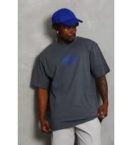 Erkek Baskılı T-Shirt Kısa Kol Bisiklet Yaka Regular Fit Rahat Kalıp Günlük Tişört - Füme
