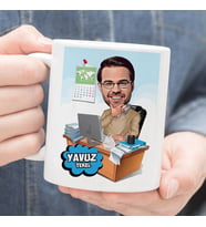 Kişiye Özel İşkolik Karikatürlü Kupa Bardak