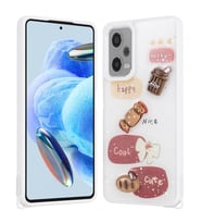 Xiaomi Redmi Note 12 Pro 5G Uyumlu Kılıf Parlayan Simli Kabartma Figürlü Zore Cevze Kapak