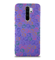 Xiaomi Redmi Note 8 Pro Uyumlu Lansman Kılıf Hello Kitty Tasarımlı İçi Kadife Kapak-Mor (Şeffaf)