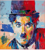 Charlie Chaplin Sayılarla Boyama Seti 40x50 cm (Tuvale Gerili)