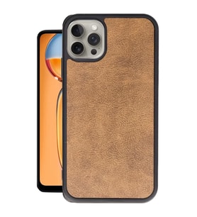 Newface Apple iPhone 15 Pro Kılıf Aras Deri Kapak - Taba
