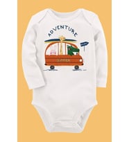 Organik Baskılı Pamuklu Unisex Bebek Body UZUNKOLE27