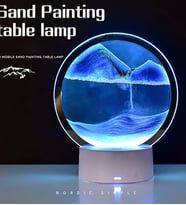3D hareketli kum sanat resmi yuvarlak cam derin deniz Sandscape kum saati Quicksand zanaat akan kum boyama ofis ev dekor hediye USB Kablolu Sadece