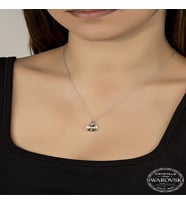 Crystal Taşlı 925 Ayar Gümüş Kolye