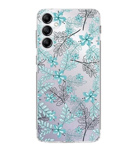 Samsung Galaxy A24  Kamera korumalı Kapak Floral Su Yeşili Tasarımlı  Şeffaf Kılıf