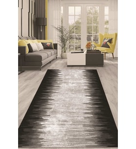 Dijital Kaymaz Taban Yıkanabilir Modern Renkli Salon Halısı Mutfak Halısı Yolluk ND-HT-741 (Siyah)