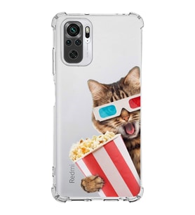 PrintiFy Xiaomi Redmi 10 2022 Uyumlu Kedi 1 Baskılı Şeffaf Köşe Korumalı Antişok Kılıf
