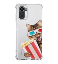 PrintiFy Xiaomi Redmi 10 2022 Uyumlu Kedi 1 Baskılı Şeffaf Köşe Korumalı Antişok Kılıf