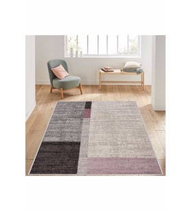 Rovigo Home Dijital Baskı Yıkanabilir Kaymaz Taban Salon Halısı RVG1423 100x150 cm (Pembe)
