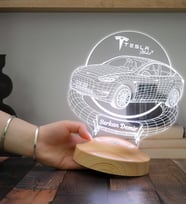 Tesla Model Y Kişiye Özel LED Lamba, Tesla Sahiplerine Hediye, Otomobil Tutkunlarına Özel masa Lambası