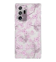 Samsung Galaxy Note 20 Ultra Kamera Korumalı Kapak Floral Pudra Tasarımlı  Şeffaf Kılıf
