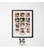 Stüdyo 14 Kişiye Özel 12 Fotoğraflı Çerçeveli Tablo – Fotoğraf , İsim ve Tarih Özelleştirmeli Dekoratif Hediye