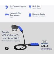 Bemis V2L (Vehicle to Load) Elektrikli Araç Uyumlu 3’lü Priz Uzatma Adaptörü – 3 Metre – Hyundai / Kia / Ssangyong