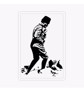 Atatürk Sticker Etiket Yapıştırması