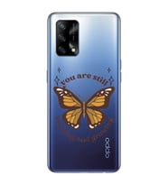 Oppo A74 Uyumlu Kelebek Desenli Şeffaf Telefon Kılıfı