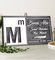 BK Gift Kişiye Özel Mali Müşavir Tasarımlı Gri Dekoratif Ahşap Tabela