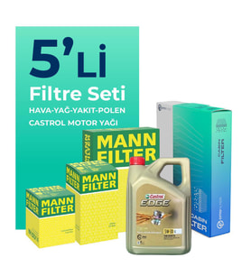 MANN Volkswagen Tiguan 1.6 Dizel Filtre Bakım Seti Castrol Motor Yağlı (2016-2019) 5 Li