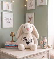 Kişiye Özel 60 cm İsim Yazılı Peluş Tavşan  Sevgiliye, Kardeşe, Kuzene Hediye