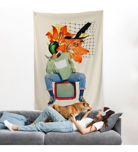 Ördek Kafalı İnsan Pop Art Duvar Örtüsü-8017