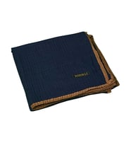 Mısırlı Eşarpları Biyeli Müslin Düz Renk Eşarp 100x100cm (Lacivert - Taba)
