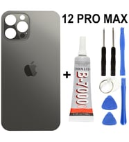 iPhone Uyumlu 12 Pro Max Arka Batarya Pil Kapağı +yapıştırıcı +tamir Set - Mavi