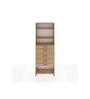 Arges Dolap 3 Raflı 5 Çekmeceli 88x30x243 Çam-Çam