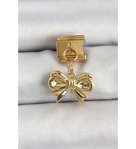 316L Çelik Sallantılı Fiyonk Model Gold Renk Nomination Charm TJ-BC1412