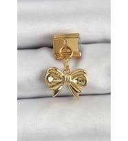 316L Çelik Sallantılı Fiyonk Model Gold Renk Nomination Charm TJ-BC1412
