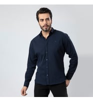 Erkek Gömlek Slimfit Likralı Kumaş Uzun Kol Pa-180 (Lacivert)