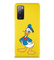 Samsung Galaxy S20 FE Soft Premier Kapak Donald Duck-C Tasarımlı Silikon Kılıf - Sarı (Şeffaf)