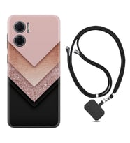 Xiaomi Redmi Note 11E Kılıf Resimli Boyun Askılı İpli Desenli Silikon Great Marble 1405