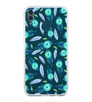 PrintiFy Huawei Y9 2019 ile Uyumlu Nazar Boncuğu 3 Baskılı Kamera Korumalı Şeffaf Silikon Kılıf