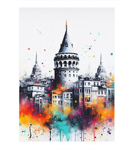 İstanbul Galata Kulesi Hediyelik Ahşap Tablo
