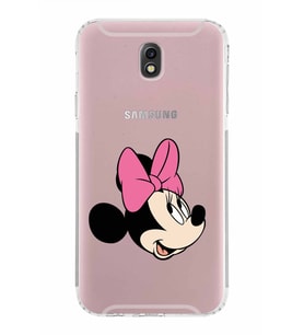 Samsung Galaxy J7 Pro  Kamera Korumalı Kapak Minnie Mouse Tasarımlı  Şeffaf  Kılıf