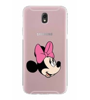 Samsung Galaxy J7 Pro  Kamera Korumalı Kapak Minnie Mouse Tasarımlı  Şeffaf  Kılıf