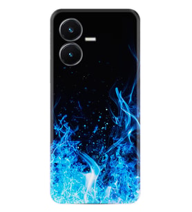Vivo Y22S Kılıf Silikon Desen Özel Seri Blue Fire 1678