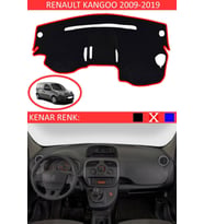 Renault Kangoo 2009-2019 Için Uygun Torpido Koruma Halısı Siyah Kenar Renk Kırmızı